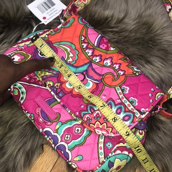 VERA BRADLEY PINK SWIRLS SMALL FLAP CROSSBODY*NWT* - Picture 6 of 7